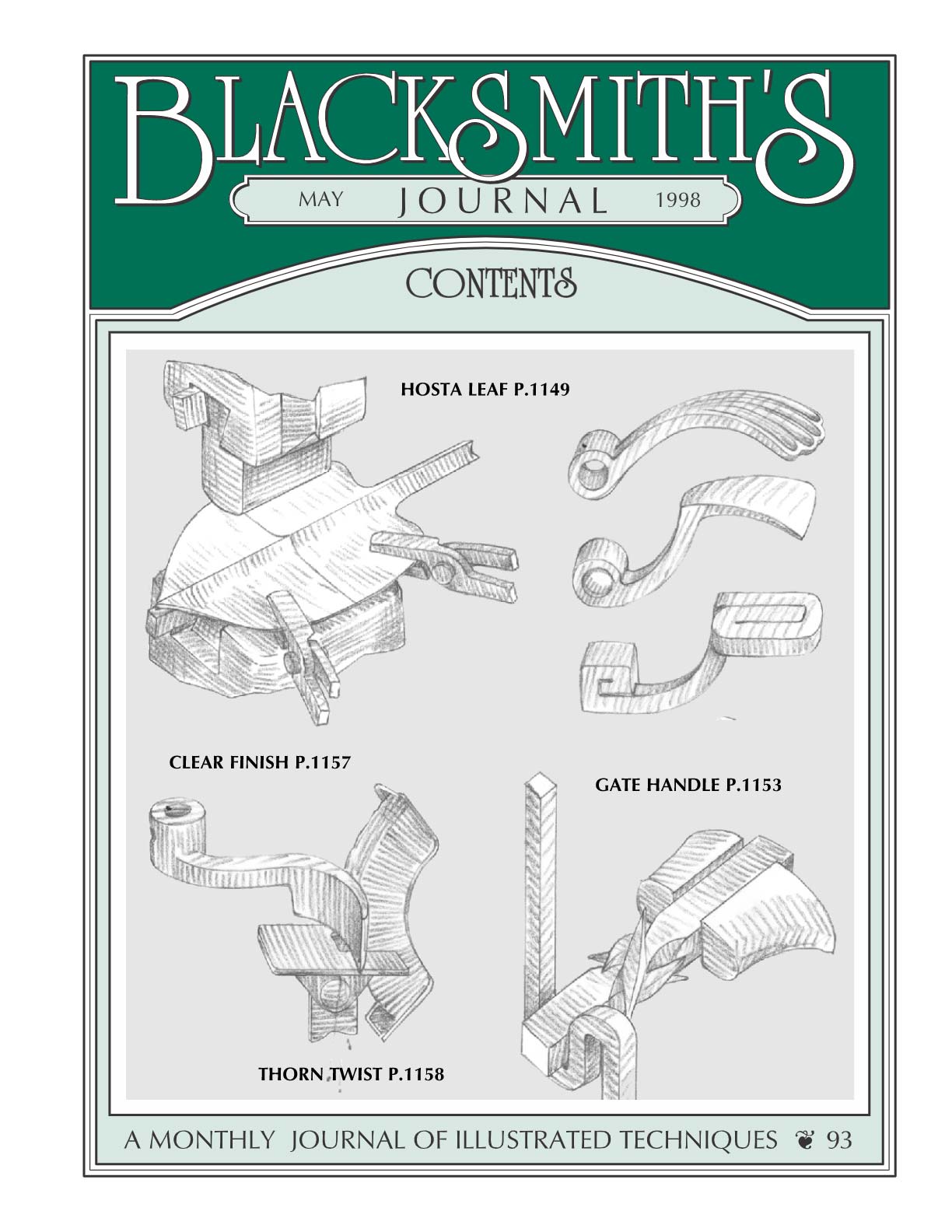 Cover image of Blacksmith's Journal with Hosta Leaf article.